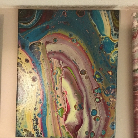 Acrylic Pour Painting Canvas Wall Art - Picture 1 of 3